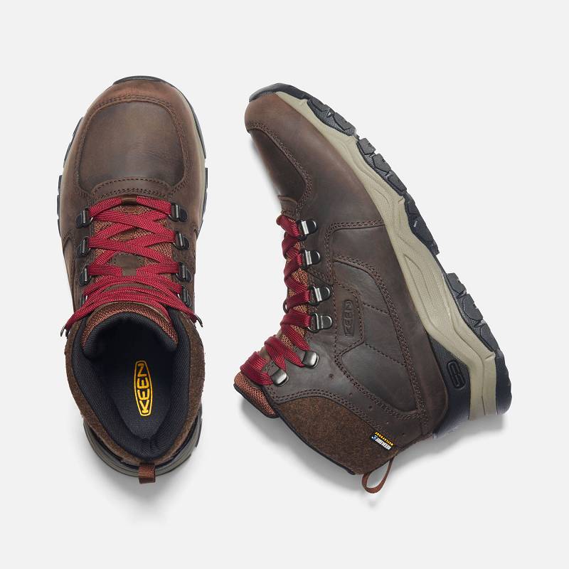 Keen Innate Leather Wanderstiefel Damen DE-70251 Chestnut/Red Dahlia - Keen Damenschuhe Braun